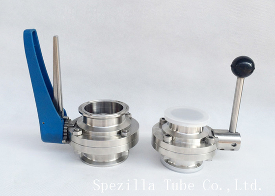 China Dn20 Stainless Steel Tp316l Clamped Butterfly Valve Bpe Valves Polished supplier