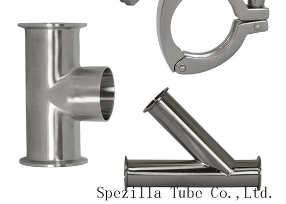 China TP316L EP Stainless Steel Hygienic Fittings , Equal Tee Sanitary Pipe Fittings supplier