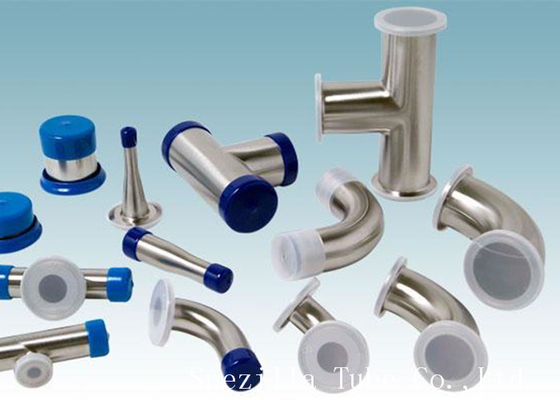 China AISI 304 Stainless Steel Sanitary Fittings Long 45 Degree Elbow For Beverage supplier