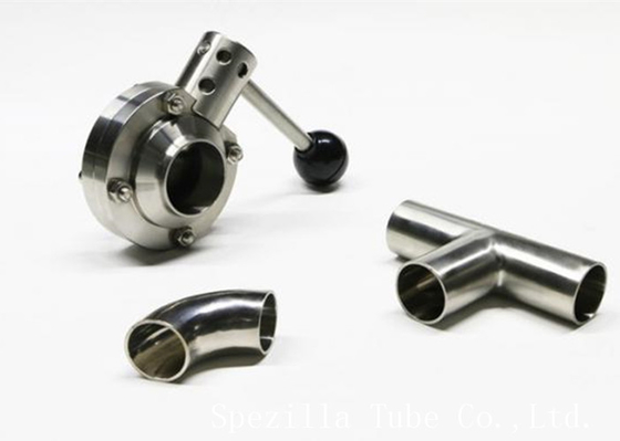 China Straight Cross Stainless Steel Buttweld Fittings Elbow Valves Clamp For Biotechnology supplier