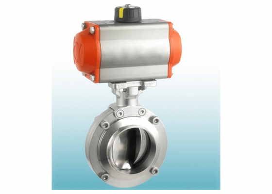 China AISI 316L Stainless Steel Sanitary Valves With Double Acting Pneumatic Actuator supplier