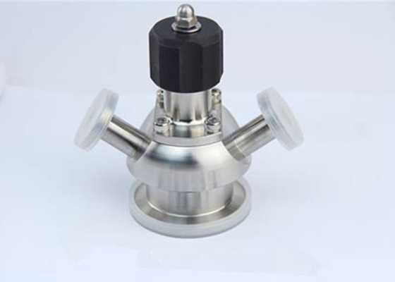China Aseptic Stainless Steel Sanitary Valves With Rotary Handle / Key Handle supplier