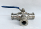 Lead Free AISI 316L 3 Way Sanitary Ball Valve With Water / Oil Applicable Medium supplier