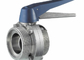 Manual Control Stainless Butterfly Valve Sanitary Finish , FDA Approved Materials supplier