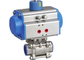3 Way Sanitary Ball Valve , Pneumatic Actuated Ball Valve Welded Connection Type supplier