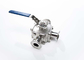 Cross Sanitary Stainless Steel Ball Valves , 1 Inch 4 Way Ball Valve For Cosmetic supplier