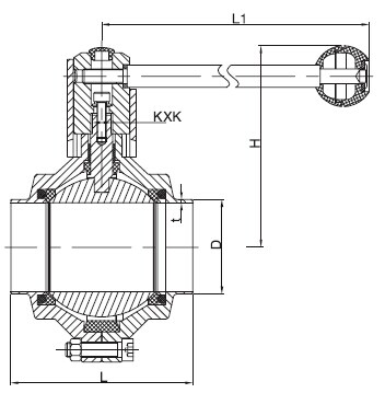 Sanitary Welded butterfly-type ball valve -DIN Series